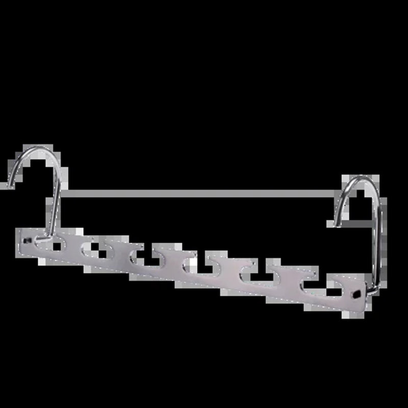 Maximize Closet Space with 6 Hole Clothes Hanger Organizer - Efficient Clothing Storage & Drying Rack