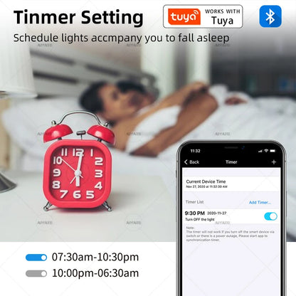 Tuya Bluetooth LED Bulb Dimmable 15W 18W E27 B22 220V RGBCW Color Change Lamps Smart Life APP Group Control Music Rhythm Timing