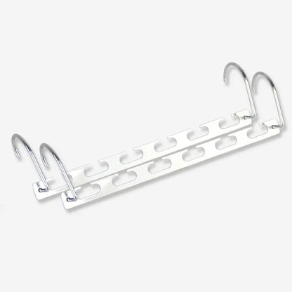 Maximize Closet Space with 6 Hole Clothes Hanger Organizer - Efficient Clothing Storage & Drying Rack